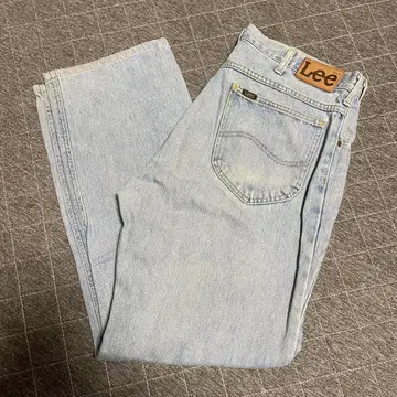 빈티지 34 x 32 Lee 라이트 블루 스트레이트 데님