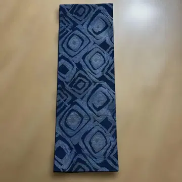 기하학 패턴 후쿠로 오비 네이비와 그레이