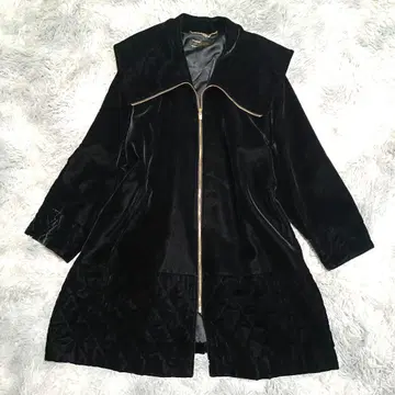 레리안 코트 퀼팅 코트 벨로아 블랙 롱 코트