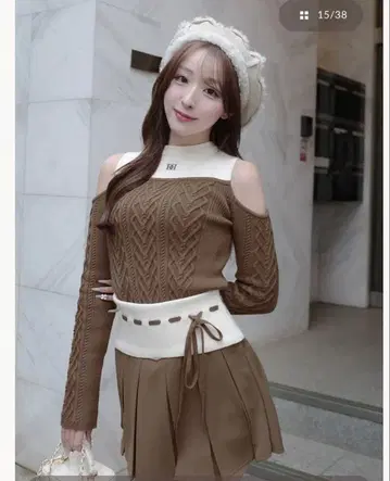 Darich 숄더 오픈 니트 셋업 MOC