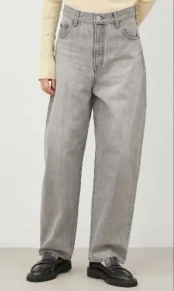 미라 오웬 그레이 하이웨스트 와이드 데님 팬츠