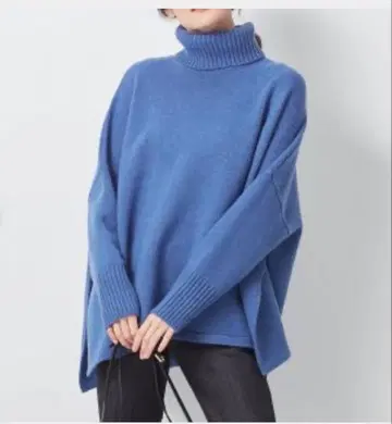 캐시미어 블렌드 벌키 판초 니트