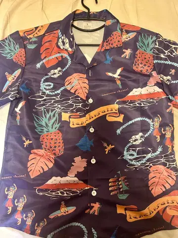 오모코로 채널 하와이안 셔츠 오모코로 L 사이즈