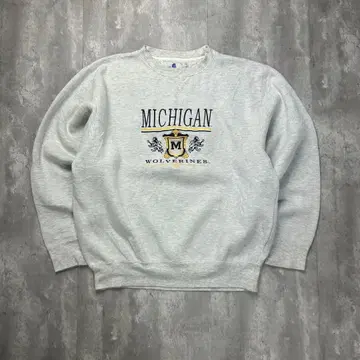 미드웨스트 자수 칼리지 미시건 맨투맨 그레이 L 6019