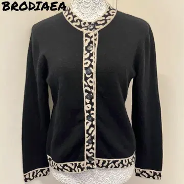 Brodiaea 여성용 겉옷 가디건 블랙 캐시미어 100%