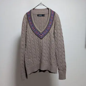 로렌 랄프 로렌 케이블 니트 네이티브 무늬 인디언