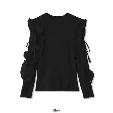 SNIDEL 프릴 슬리브 니트 풀오버