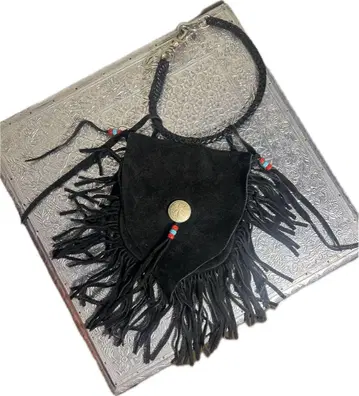 천연 가죽 스웨이드 아메리카 원주민 바디백 힙색 허리백