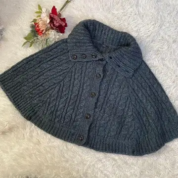 [ ESPIE ] 에스피에 다크 그레이 케이블 니트 판초 36(S)