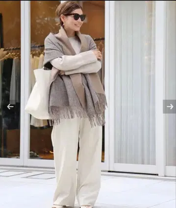 THROW/슬로우 DOUBLE FACE GLEN 체크 스톨