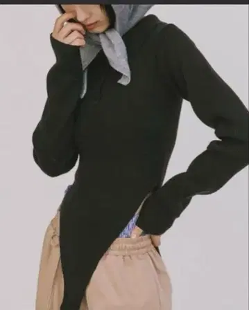 duei 블랙 폴로 니트 바디 수트