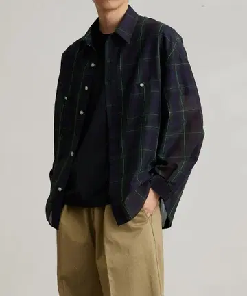 Public Tokyo 베이직 시어 체크 셔츠