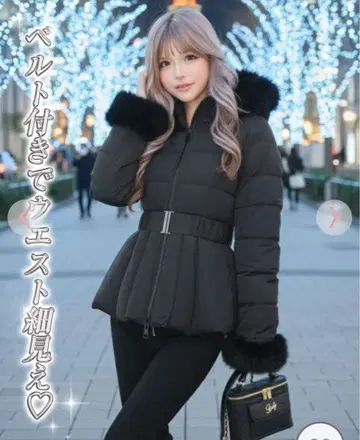 Rady 미사용 새상품 퍼 후디 파이버 다운 숏코트