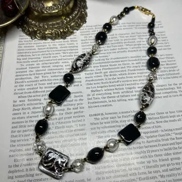 이탈리아제 베네치아 유리 목걸이 호일 함유 507