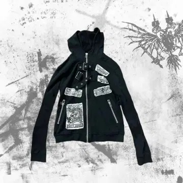 스컬 프린트 스트랩 포함 상의 고딕 Y2K 그런지 opium