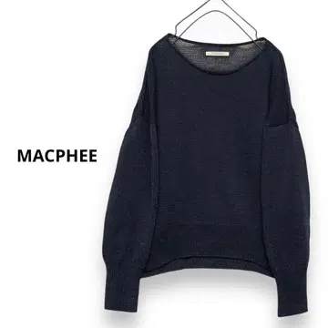 정가 14,300엔 MACPHEE 폴리에스테르 린넨 크루넥 풀오버