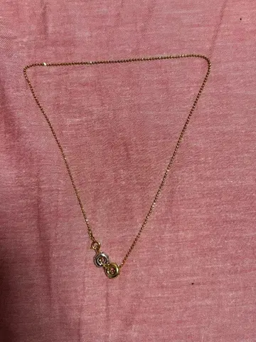 골드 두 개의 원형 모티브 목걸이