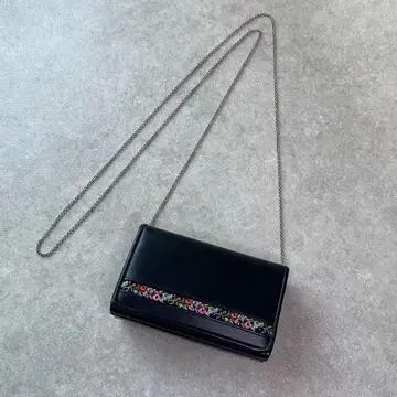 푸치 포원 숄더백 체인 꽃 자수 가죽 앤티크 레트로