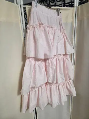 evelyn 티어드 플레어 스커트 핑크