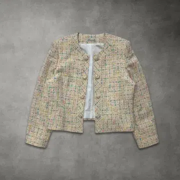 Limonade 트위드 노카라 자켓 깔끔함 ( 아이보리 L )
