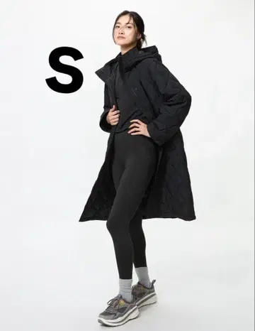 [ 유니클로 ] 퍼프 테크 롱 코트 릴랙스 핏 블랙 S 사이즈