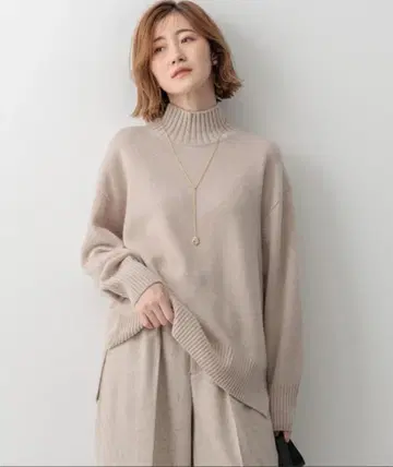 23구 새상품 택 포함 [세탁 가능] 캐시미어 블렌드 하이넥 니트