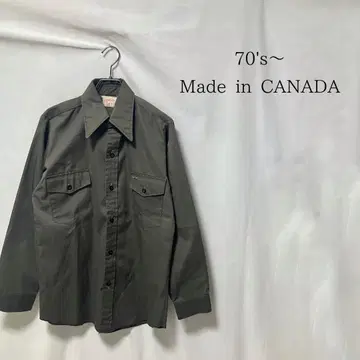 70년대 80년대 캐나다제 밀리터리 셔츠 카키