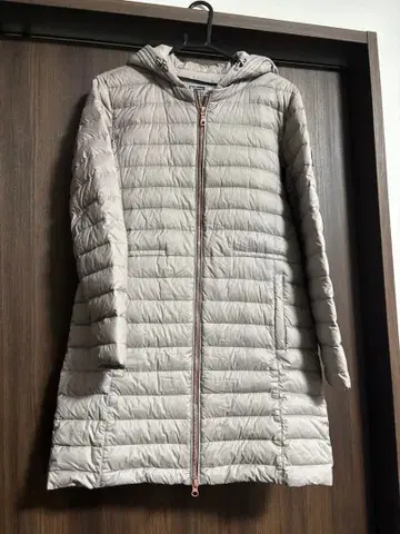 후드 부착 롱 다운 자켓 라이트 그레이