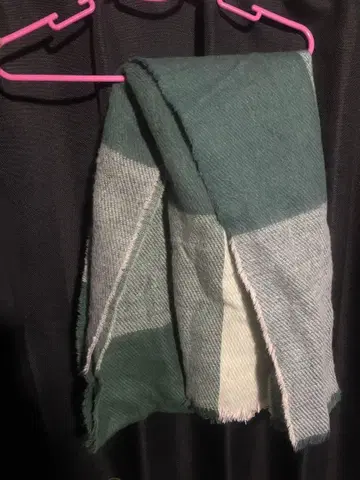 H&M 그린 계열 스트라이프 머플러