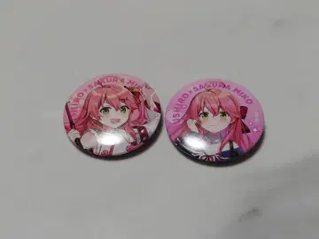 스시로 콜라보 사쿠라미코 캔뱃지 무녀복 사복