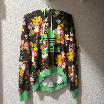 adidas 플라워 프린트 후드티