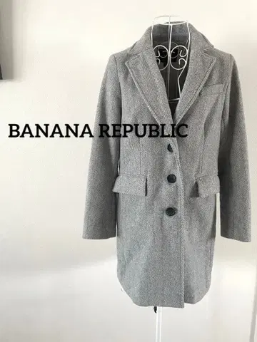 [ BANANA REPUBLIC ] 체스터 코트 헤링본 무늬 그레이 S
