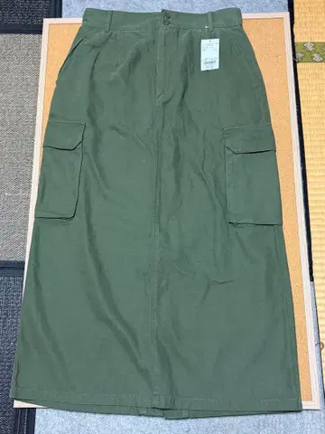 카고 스커트 M 카키 100% 코튼