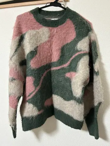 샤기 자카드 니트 Ungrid