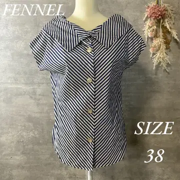 FENNEL 페넬 세일러 카라 스트라이프 블라우스 네이비 38 사이즈