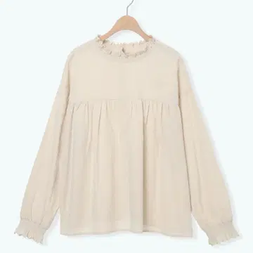 새상품 SM2 사만사 모스모스 레이스 셔링 2WAY 블라우스 베이지