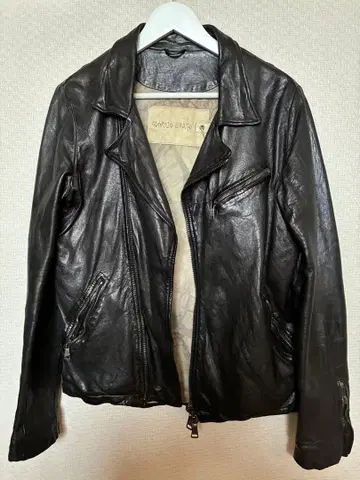 조르지오 브라토 블랙 가죽 라이더 자켓