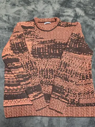 새상품급 ZARA 스웨터 니트 오렌지 브라운 남성용 L 사이즈
