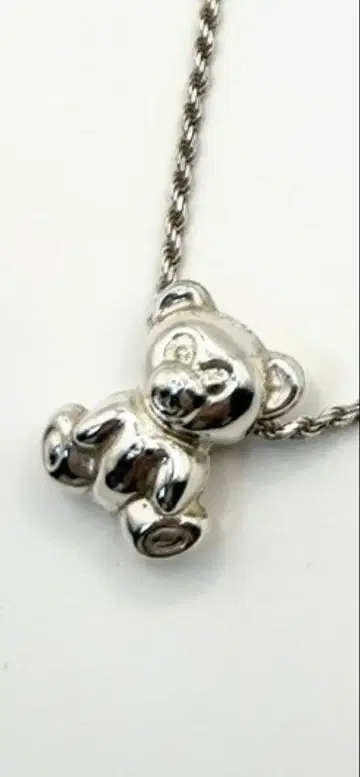 vintageteddy bear 목걸이 테디베어 sterling