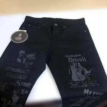 HYSTERIC GLAMOUR 스키니 데님 팬츠 블랙