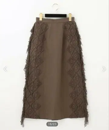 그레이스 콘티넨탈 사이드 프린지 스커트 38