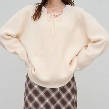 DISCOAT [ umm. ] 레이스 사용 2WAY 풀오버 아이보리