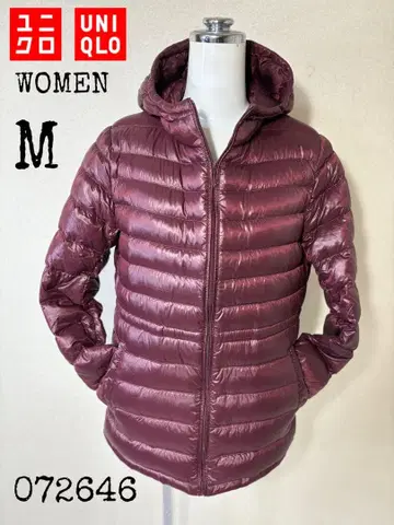 유니클로 울트라 라이트 다운 자켓 후드티 보르도 계열 072646 M