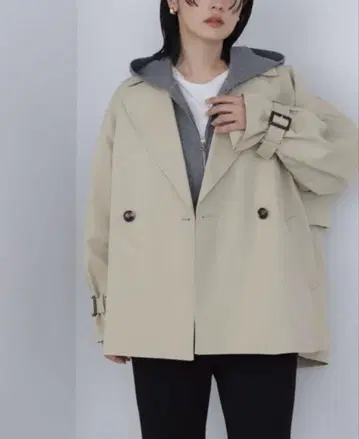 NATURAL BEAUTY BASIC 텐트라인 미디 트렌치코트 S