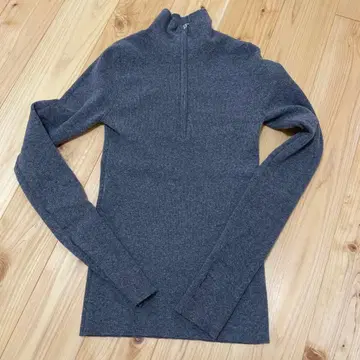 TODAYFUL 그레이 하프 지퍼 리브 니트