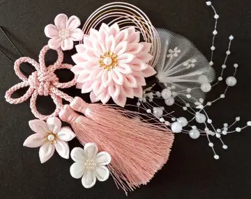 츠마미자이쿠 머리 장식 옅은 핑크 반쿠스, 태슬 외 성인식 일본 의류