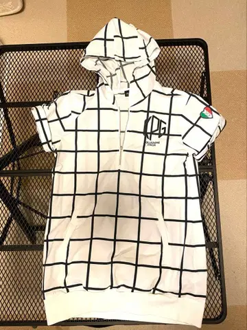 Kappa 체크 무늬 후드 부착 후드티 골프 L 사이즈