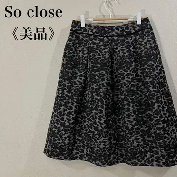 새상품급 소클로스의 아름다운 실루엣 A라인 실루엣 레오파드 무늬 스커트