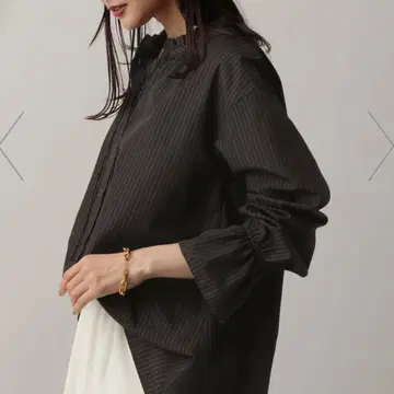 글로벌 워크 다크 브라운 긴팔 셔츠