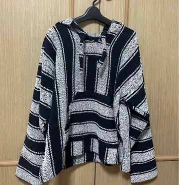 [ 완판템 ] 데프트 네이비와 화이트 스트라이프 멕시칸 후드티 L 사이즈